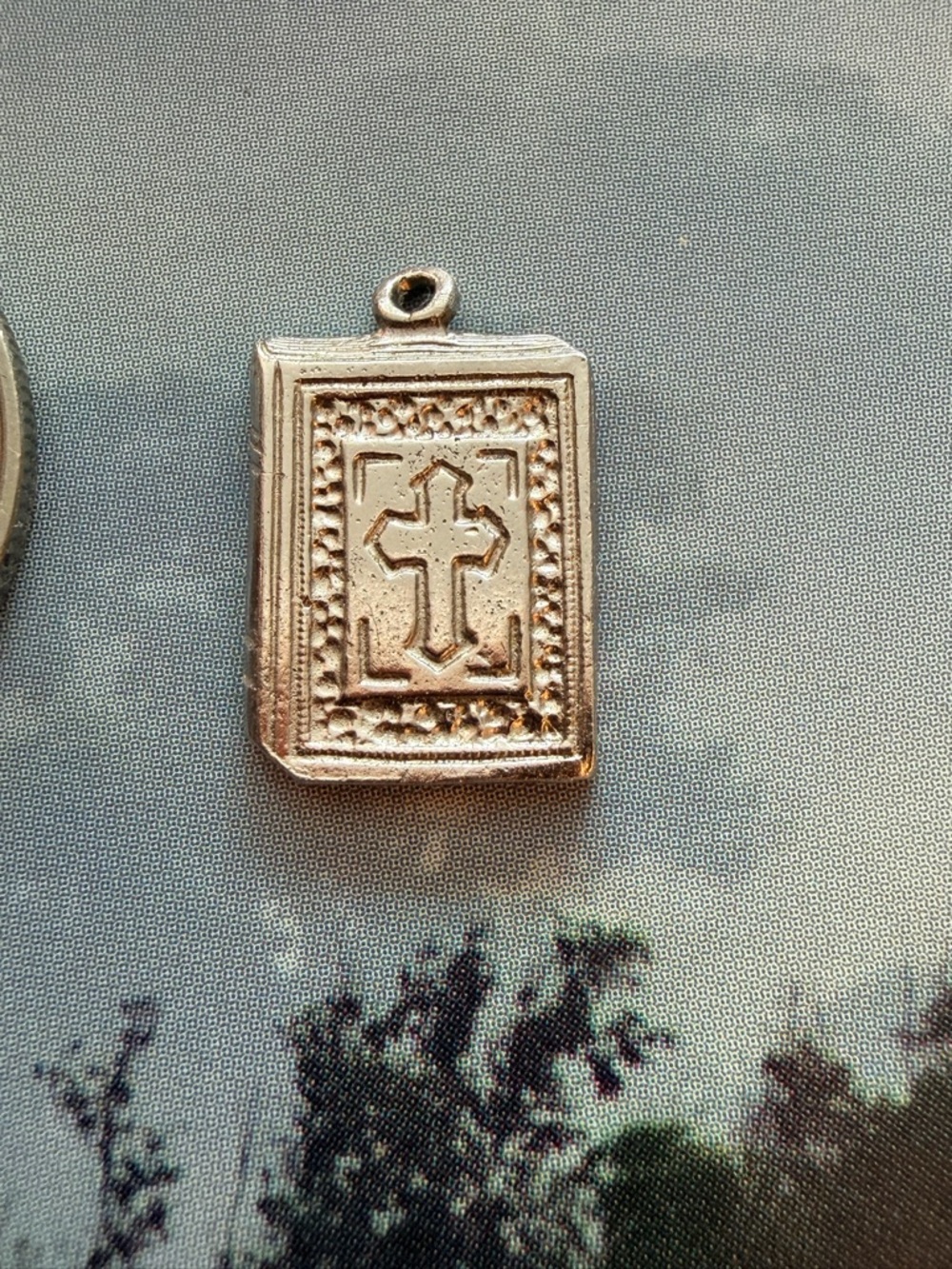 Small Bible with a Cross  Pendant or charm in Sterling Silver
